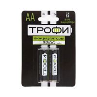 Батарейка аккумуляторная Трофи пальчиковая HR6-2BL 2300mAh (1 шт.), C0032100 Батарейка аккумуляторная Трофи пальчиковая HR6-2BL 2300mAh (1 шт.), C0032100