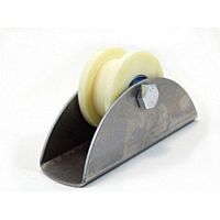 Ролик капролон d=70 мм под трубу d=20 мм (3/4") на платформе, К2709 Ролик капролон d=70 мм под трубу d=20 мм (3/4") на платформе, К2709