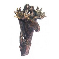 Крючок "Сохатый лось" патина бронза Крючок "Сохатый лось" патина бронза