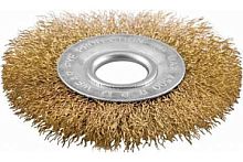Корщетка-колесо 125 мм, латунированная волнистая проволока, посадочный d=22,2 мм, FIT, 39065*** Корщетка-колесо 125 мм, латунированная волнистая проволока, посадочный d=22,2 мм, FIT, 39065***