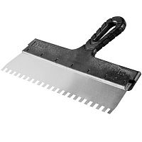 Шпатель зубчатый 150 мм, зуб 6х6 мм, нержавеющая сталь, пластмассовая ручка, 85157 / 10078-15-06 Шпатель зубчатый 150 мм, зуб 6х6 мм, нержавеющая сталь, пластмассовая ручка, 85157 / 10078-15-06