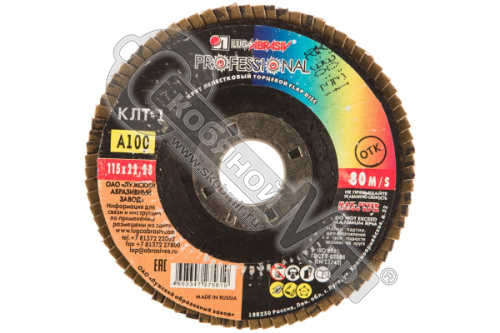Круг лепестковый плоский КЛТ1 125х22 мм А100, "Луга" (14А 16/Р100)