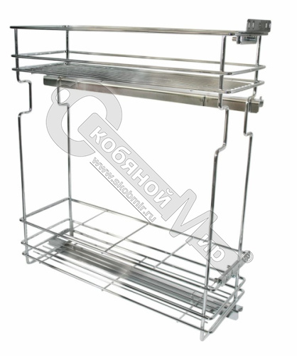 Полка 240х395 мм 2-уровневая для бутылок из нержавеющей стали 