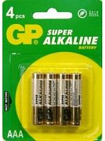 Батарейка GP мизинчиковая (ААА) Ultra Plus 24A LR03/286 BL4, в блистере (4 шт.)*** Батарейка GP мизинчиковая (ААА) Ultra Plus 24A LR03/286 BL4, в блистере (4 шт.)***