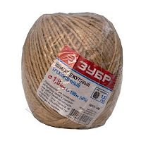 Шпагат джутовый 3-ниточный, 1,8 мм х 100 м, 1,6 ктекс, ЗУБР, 50121-100 Шпагат джутовый 3-ниточный, 1,8 мм х 100 м, 1,6 ктекс, ЗУБР, 50121-100