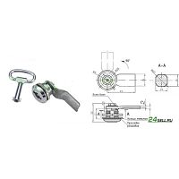 Замок щитовой (MS-705-5) d=22 мм поворот 90°, ригель прямой L=55 мм, Евро-ключ 2 шт., 0078 Замок щитовой (MS-705-5) d=22 мм поворот 90°, ригель прямой L=55 мм, Евро-ключ 2 шт., 0078