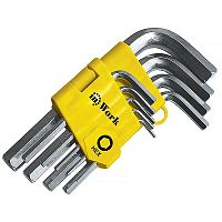 Набор L-образных ключей HEX (шестигранник), 9 шт. (Н1.5-Н10), короткие, InWork,  64140 Набор L-образных ключей HEX (шестигранник), 9 шт. (Н1.5-Н10), короткие, InWork,  64140