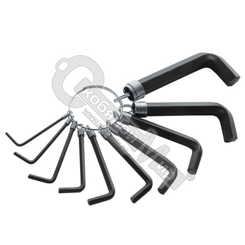 Набор L-образных ключей НЕХ (шестигранник), 8 шт. (H1.5 - H6), на кольце,  64153 / 64171 / 64163