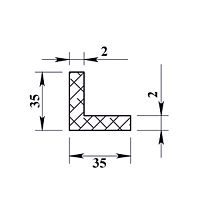 Уголок алюминиевый 35х35х2,0 мм - 2,0 м Уголок алюминиевый 35х35х2,0 мм - 2,0 м