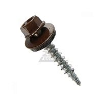 Саморез кровельный КРсZP RAL8017 4,8х70 темно-коричневый /30/ Саморез кровельный КРсZP RAL8017 4,8х70 темно-коричневый /30/
