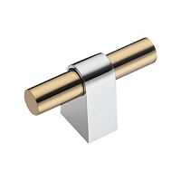 8966 0008 CR-GL Ручка кнопка модерн, глянцевый хром/глянцевое золото BRASS 8966 0008 CR-GL Ручка кнопка модерн, глянцевый хром/глянцевое золото BRASS