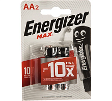 Батарейка Energizer пальчиковая (АА), LR6 MAX, алкалиновая (блистер - 2 шт.) Батарейка Energizer пальчиковая (АА), LR6 MAX, алкалиновая (блистер - 2 шт.)
