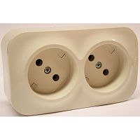 Розетка тройная, открытой установки, 3х2P+E Schuko, слоновая кость, ЭРА Эксперт, /6/, 11-2208-02 Розетка тройная, открытой установки, 3х2P+E Schuko, слоновая кость, ЭРА Эксперт, /6/, 11-2208-02