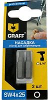 Бита SW 4x25 мм, в блистере (2 шт.), GRAFF, 410425 Бита SW 4x25 мм, в блистере (2 шт.), GRAFF, 410425