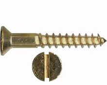 Шуруп потай по дереву 5х25, прямой шлиц, латунь DIN 97 /20/ Шуруп потай по дереву 5х25, прямой шлиц, латунь DIN 97 /20/