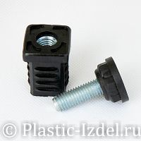 Опора резьб.регулир.основание D25 + резьба м8х25 с заглушкой пластиковой 25х25 черная Опора резьб.регулир.основание D25 + резьба м8х25 с заглушкой пластиковой 25х25 черная