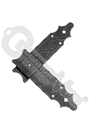 Уголок фигурный кованый 200х200х50 мм, черный, Кострома Уголок фигурный кованый 200х200х50 мм, черный, Кострома