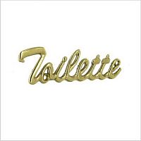 Декор. табличка "TOILETTE",разм.134мм,цвет:латунь полир.152 ROSSETTI М1 Декор. табличка "TOILETTE",разм.134мм,цвет:латунь полир.152 ROSSETTI М1