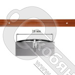 Порог АЛ-163-С  1,5м    ЭФФЕКТ ДЕРЕВА, Стык алюминевый узкий, 25 мм фото 2