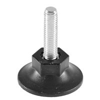 Опора резьб.регулир.основание D48 + резьба м10х40 конич. под ключ, с заглушкой пластик 50х50 черная Опора резьб.регулир.основание D48 + резьба м10х40 конич. под ключ, с заглушкой пластик 50х50 черная