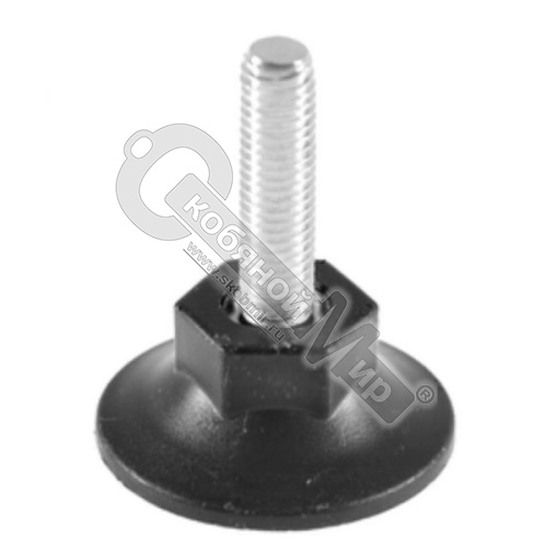 Опора резьб.регулир.основание D48 + резьба м10х40 конич. под ключ, с заглушкой пластик 50х50 черная Опора резьб.регулир.основание D48 + резьба м10х40 конич. под ключ, с заглушкой пластик 50х50 черная