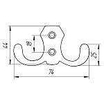 Крючок мебельный малый антик золото, (25), КМ-2 Крючок мебельный малый антик золото, (25), КМ-2