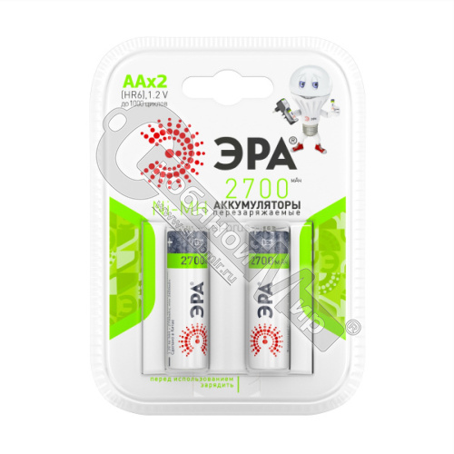 Батарейка аккумуляторная ЭРА мизинчиковая (ААА), HR03-2BL 1000mAh,  C0038455