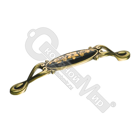 Ручка-скоба 128 мм BRASS керамика с металлом, античная бронза, 15.090.128.PO25B.12*** Ручка-скоба 128 мм BRASS керамика с металлом, античная бронза, 15.090.128.PO25B.12***