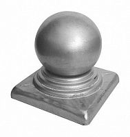 Заглушка с шаром штампованная квадратная 60х60 мм d 75 мм ЗЛ.00606***  Заглушка с шаром штампованная квадратная 60х60 мм d 75 мм ЗЛ.00606***