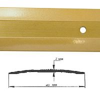 Порог АЛ-125-С   2,0м    золотой металлик  , Стык алюминевый , 40 мм