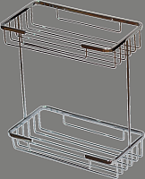 Полка 250х120х410 мм 2-уровневая прямоугольная из нержавеющей стали Полка 250х120х410 мм 2-уровневая прямоугольная из нержавеющей стали
