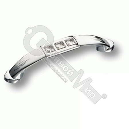Ручка-скоба 96 мм BRASS с кристаллами Swarovski, глянцевый хром SWA, 15.129.96.07*** Ручка-скоба 96 мм BRASS с кристаллами Swarovski, глянцевый хром SWA, 15.129.96.07***