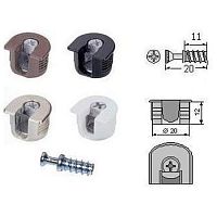 Эксцентрик быстромонтируемый 20 мм+саморез, серый, /10/, 18561 Эксцентрик быстромонтируемый 20 мм+саморез, серый, /10/, 18561