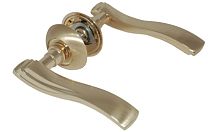 Ручка дверная MORELLI, МН-14 SG/GP"Мираж"мат.зол/золото Ручка дверная MORELLI, МН-14 SG/GP"Мираж"мат.зол/золото