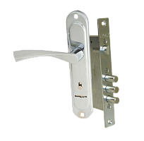 Замок врезной REХ 1.7 3кл.6-ти сувальд.3стерж ф12мм,защ. ф16мм с ручкой на планке 85 мм хром Замок врезной REХ 1.7 3кл.6-ти сувальд.3стерж ф12мм,защ. ф16мм с ручкой на планке 85 мм хром