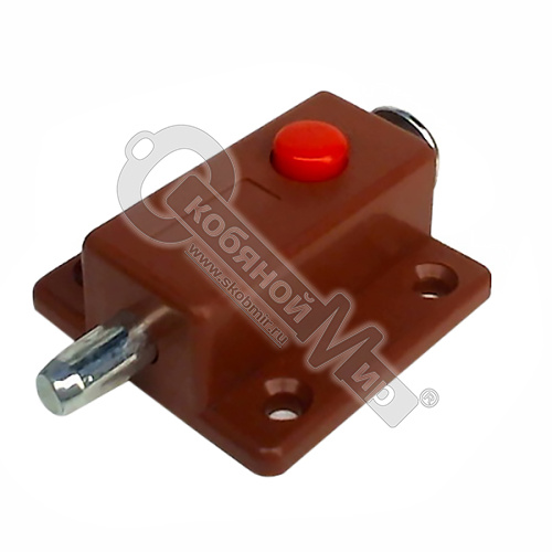 Задвижка-шпингалет с кнопкой, коричневый, 177