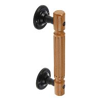 Ручка-скоба "Винтаж 2" 260х72,5 мм РС200-S НОЭЗ черный матовый/бук  (30) Ручка-скоба "Винтаж 2" 260х72,5 мм РС200-S НОЭЗ черный матовый/бук  (30)