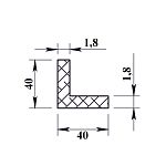 Уголок алюминиевый 40х40х1,8 мм - 2,0 м Уголок алюминиевый 40х40х1,8 мм - 2,0 м