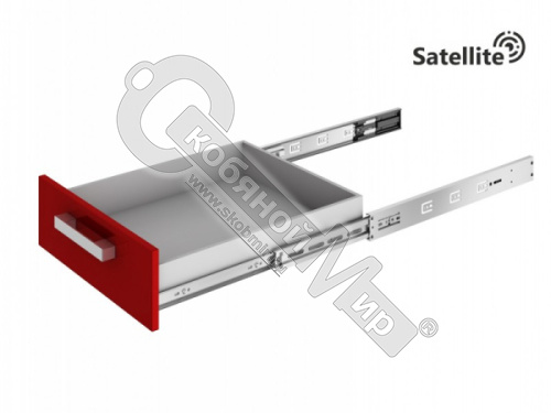 Направляющие шариковые 350х45 мм, усиленные доводчиком, Boyard Satellite,  DB4505Zn/350