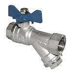 Кран шаровой 3/4", внутренняя-внутренняя, бабочка, с косым фильтром, AQualink, 01162 Кран шаровой 3/4", внутренняя-внутренняя, бабочка, с косым фильтром, AQualink, 01162