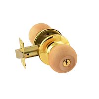 Ручка межкомнатная 6871 SB/WE светлое дерево/золото шар /6/24 Ручка межкомнатная 6871 SB/WE светлое дерево/золото шар /6/24