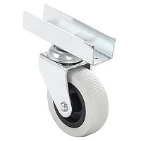 Опора колесная поворотная с винтом, 50х20 мм, с большим лотком U, сер. /100/500/, 323 Опора колесная поворотная с винтом, 50х20 мм, с большим лотком U, сер. /100/500/, 323