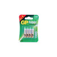 Батарейка GP мизинчиковая (ААА) Super 24A LR03/286 BL3+1, в блистере (4 шт.), 908796*** Батарейка GP мизинчиковая (ААА) Super 24A LR03/286 BL3+1, в блистере (4 шт.), 908796***