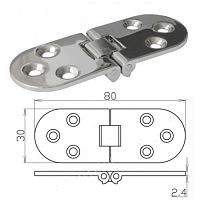 Петля секретерная 80х30, хром,17208/17246/50141 Петля секретерная 80х30, хром,17208/17246/50141