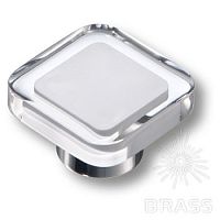 Ручка кнопка квадратная модерн белый BRASS, 697BL Ручка кнопка квадратная модерн белый BRASS, 697BL