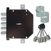 Замок врезной Гранит 1.06.12.5 ,никель,сувальдный,стержни 5 шт.d18мм,тяги Замок врезной Гранит 1.06.12.5 ,никель,сувальдный,стержни 5 шт.d18мм,тяги