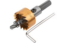 Коронка кольцевая по металлу, 25 мм, HSS сталь, титановое покрытие, 36864 Коронка кольцевая по металлу, 25 мм, HSS сталь, титановое покрытие, 36864