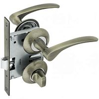 В02923.50.12 компл.:две овал.ручки с фикс.+замок купе,цвет:бронза*** В02923.50.12 компл.:две овал.ручки с фикс.+замок купе,цвет:бронза***