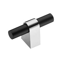 8966 0008 CR-AL6 Ручка кнопка модерн, глянцевый хром/черный BRASS 8966 0008 CR-AL6 Ручка кнопка модерн, глянцевый хром/черный BRASS