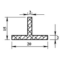Тавр алюминиевый 20х15х2,0 мм - 2,0 м Тавр алюминиевый 20х15х2,0 мм - 2,0 м
